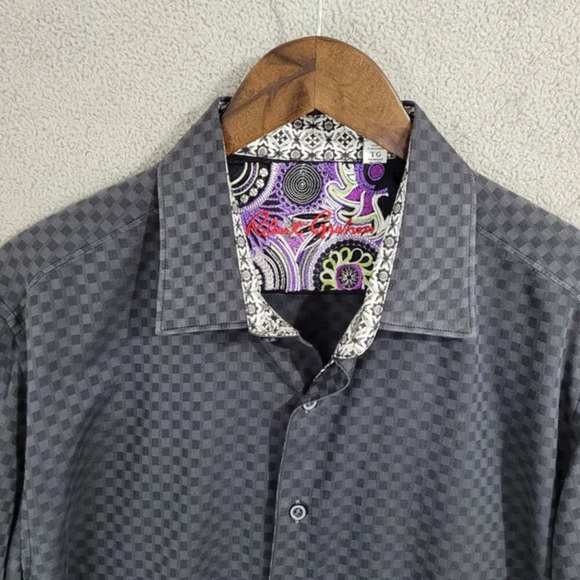 Robert Graham Mens Classic Fit Long Sleeve Checkered Button down Shirt XL 27CT - Picture 8 of 10